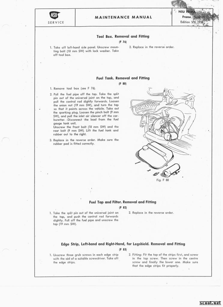 NSU Manual Page scooter vespa