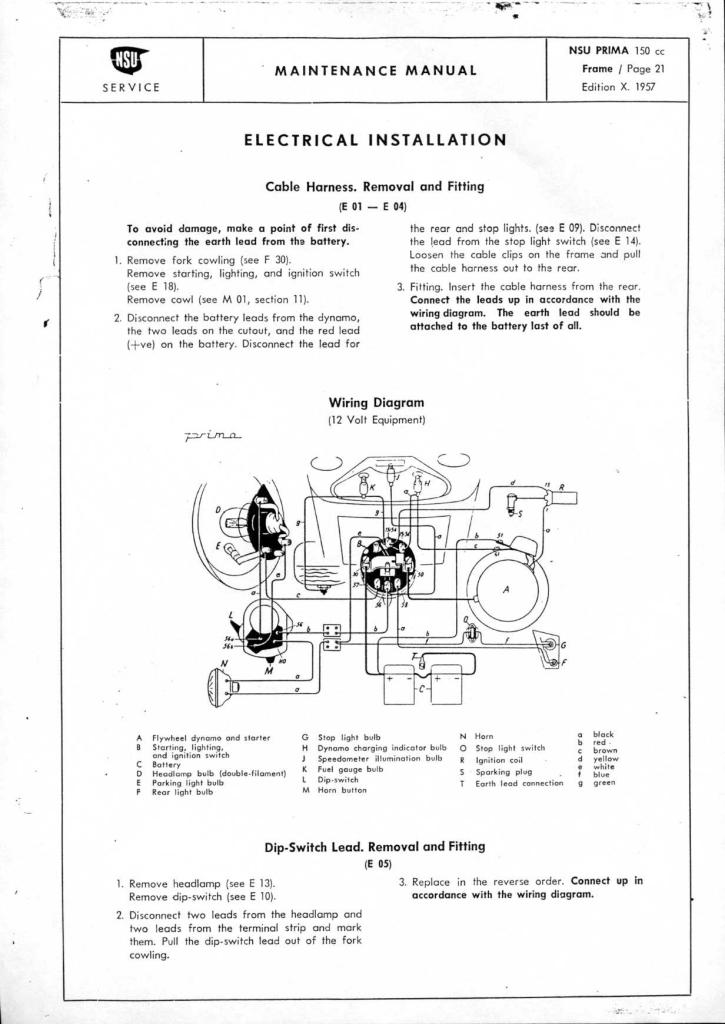 NSU Manual Page lambretta repair