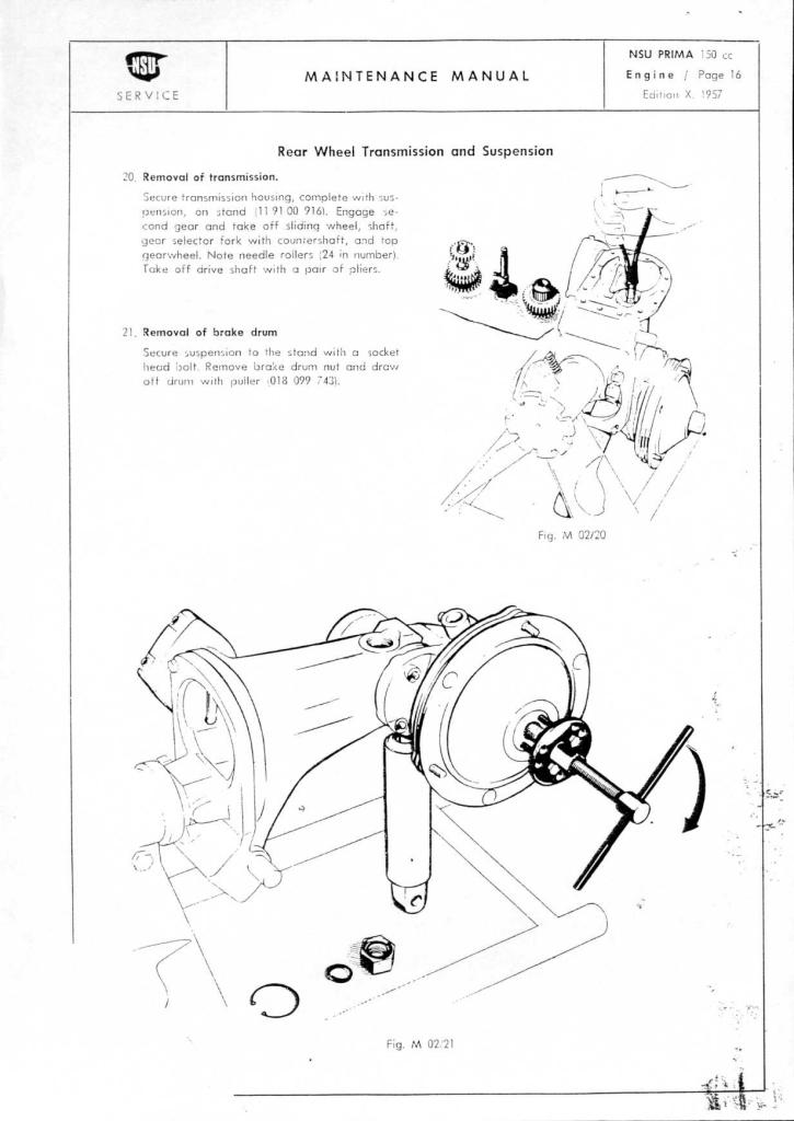 NSU Manual Page scooter repair